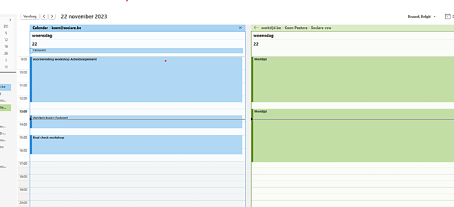 Werktijd be kalender in outlook